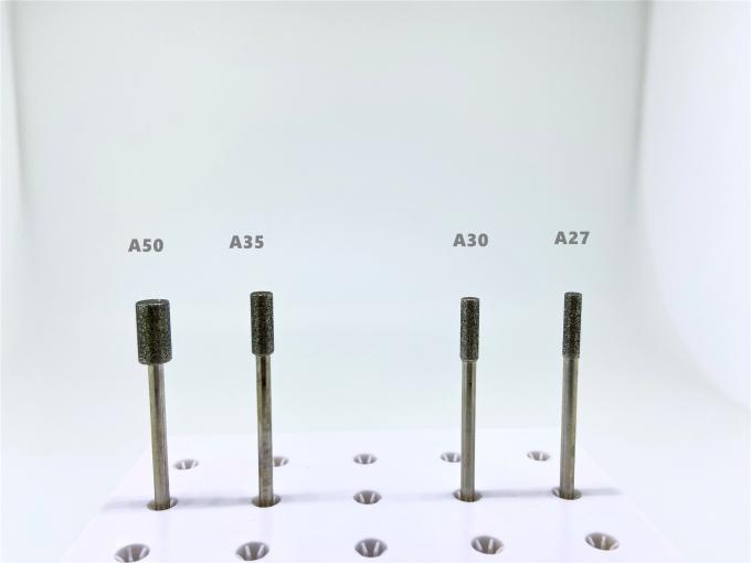 Phòng thí nghiệm nha khoa Đá mài kim loại Mạ 2,35mm HP Shank Kim cương tráng Burs 0