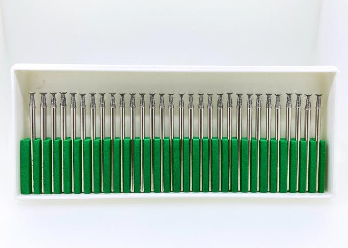 2.35mm HP Shank Kim cương mài đá Tráng mạ Mạ ngược hình nón nha khoa 1
